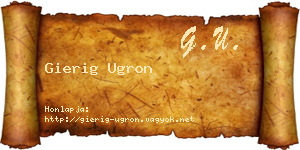 Gierig Ugron névjegykártya